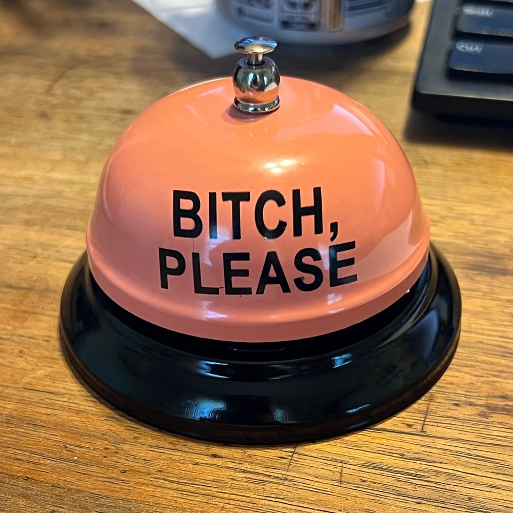 Pink and Black Desk Bell